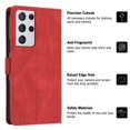 thumbnail image 6 of Wallet Case for Samsung Galaxy S25 Plus, PU Leather Flip Case Card Slots Holder, Anti-falling Anti-fingerprint Classic Kickstand Book Folding Folio Cover with Wrist Strap for S25 Plus, Red, 6 of 6