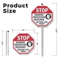 thumbnail image 2 of Stop Hearing Protection Required Beyond This Point (10 Pack) 10 inch X 10 inch Octagon Plastic Signs with Aluminum Mounting Stakes Weather Resistant UV Protected for Workplace Made in the USA, 2 of 8