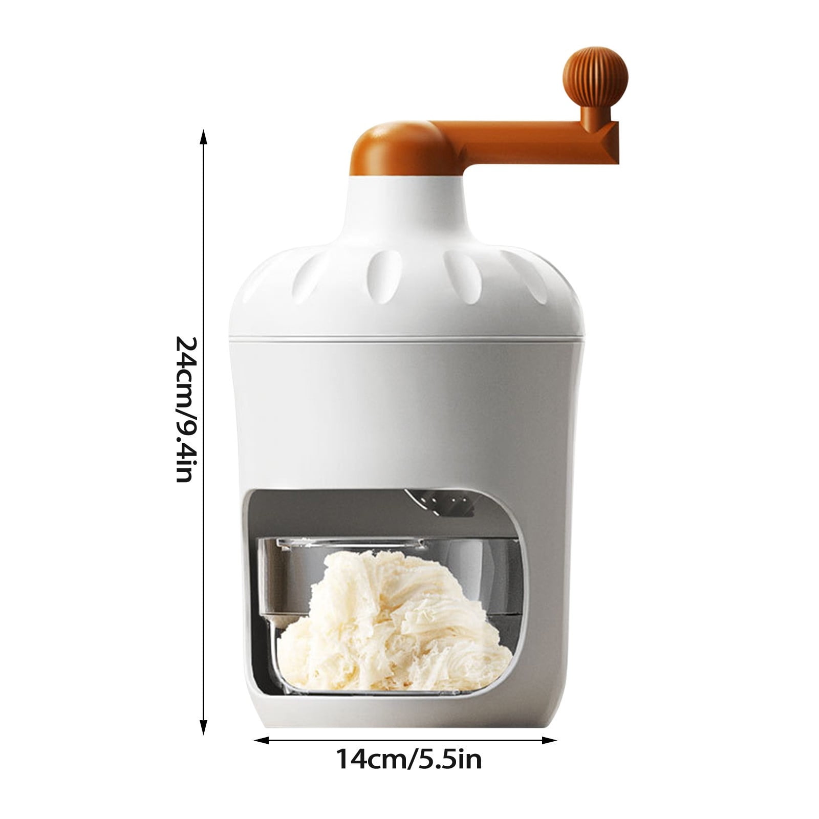 Hxlamzoo Hand Crank Shaved Ice Machine Manual Ice Crusher with 2 Ice Molds, Portable Non-Electric Ice Shaver for Home Use, Durable ABS++ Material, Easy to Clean & Store