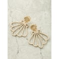 thumbnail image 4 of Time and Tru Raffia Wrapped Shell Motif Earrings, Tan, 1 Pair, 4 of 4