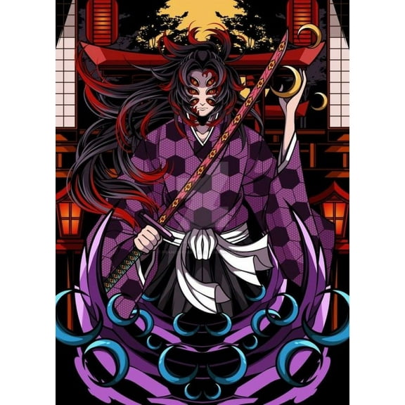 DIY 5D Demon Slayer Diamond Painting Kits for Adults, Diamond Art for Beginner，Cartoon Diamond Painting Full Drill，for Home Wall Decor Festival Gift 12x16 Inch