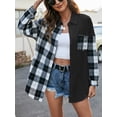 thumbnail image 3 of Txlixc Chaquetas a cuadros para mujeres, solapas y botones de manga larga, chaquetas y abrigos casuales Txlixc moda, 3 of 9