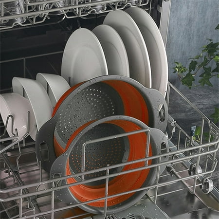 

Zpjjj4#2135 Foldable Silicone Colander Fruit Vegetable Washing Basket Strainer Kitchen Or L P#2135 PT1