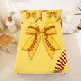 thumbnail image 5 of Manfei Cute Baseball Bow Queen Sheet Sets For Kids,3D Cartoon Bowknot Print Bed Set For Girls Boys,4 Pieces, 5 of 6