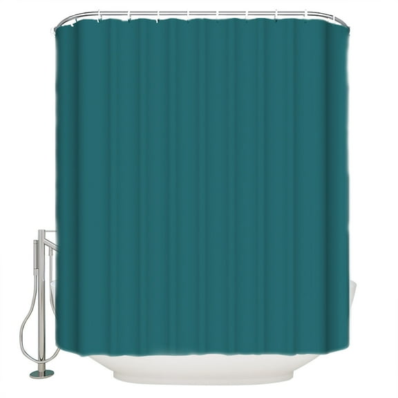 Solid Color Shower Curtain, 36" x 72", Teal Waterproof Bathroom Curtain Washable Shower Curtain Set with 12 Hooks
