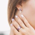 thumbnail image 5 of Miabella 8-8.5mm Cultured Freshwater Pearl, 2 Carat T.G.W. Amethyst Tanzanite and Diamond Accent Sterling Silver 2-Piece Earrings and Ring Set, 5 of 5