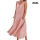 thumbnail image 5 of Sonducket vestido de lino de algodón de verano de las mujeres sin mangas de cuello boho vestidos de tanque mil-becerro playa kaftan vacaciones Type3 NO3, 5 of 5