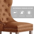 thumbnail image 3 of Subrtex Modern PU Leather Dining Chairs Set of 2, Wingback with Button Tufted Back & Nailhead Trim, Amber, 3 of 8