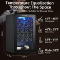 thumbnail image 4 of Wine Fridge 16 Bottle Capacity, Wine Cooler Temperature 7 Levels Adjustable, Temperature Range 40~61°F, Wine Cooler Refrigerator for Red White Wine, Champagne, Beer with Blue Interior Light, 4 of 9