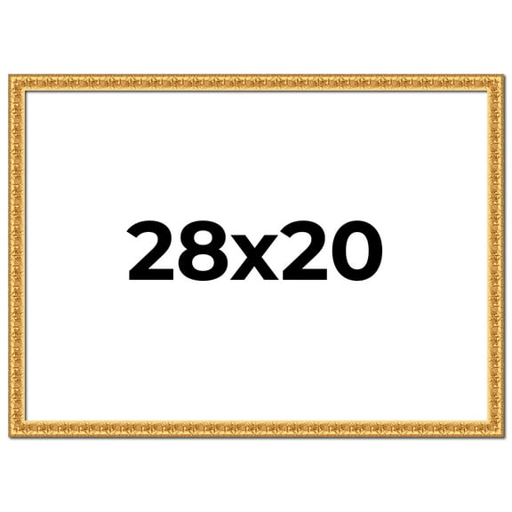 28x20 Frame Gold Real Wood Picture Frame Width 1 inches | Interior Frame Depth 0.5 inches | Edwina