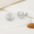 thumbnail image 6 of Round Swirl Maze Spiral Illusion .925 Sterling Silver Stud Earrings, 6 of 7