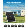 thumbnail image 4 of VEVOR 30W 12V Solar Panel Battery Charger, Solar Battery Trickle Charger Maintainer with Intelligent MPPT Controller & Adjustable Mount Bracket, IP67 Waterproof for Car Boat RV Motorcycle Trailer, 4 of 9