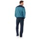 thumbnail image 5 of hajo Traje de casa para hombre, largo - Sudadera suave, chaqueta con cremallera, mezcla de algodón Azul 2XL (XX-Large), 5 of 5