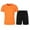 Orange, variant on Tracksuits for Men Set Crew Neck Short Sleeve T-Shirts Elastic Waisted Drawstring Short Pants Sets Man Solid Color Casual Running Fitness Sport Suits Men's Clothing Sets