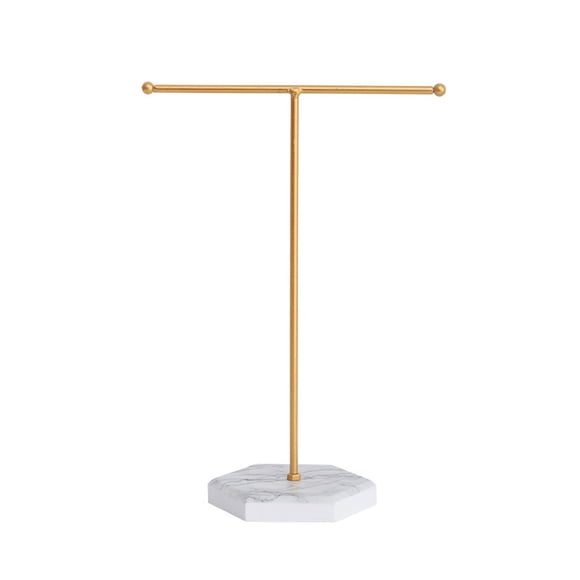 Qarigey Soporte de exhibición de joyería en forma de T de hierro de moda para el hogar colgante estante de almacenamiento de joyería soporte Ropa, zapatos y accesorios Miscelánea Tipo 2 Qarigey AP015906-02