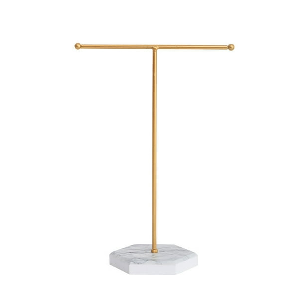 Qarigey Soporte de exhibición de joyería en forma de T de hierro de moda para el hogar colgante estante de almacenamiento de joyería soporte Ropa, zapatos y accesorios Miscelánea Tipo 2 Qarigey AP015906-02