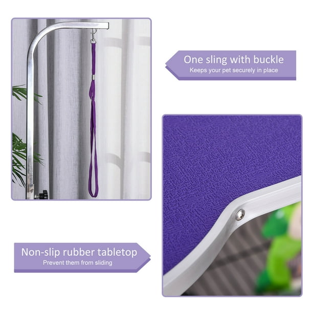 Purple grooming table sales
