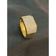 thumbnail image 3 of 0.90 Carats Round Brilliant Cut Diamonds Iced Out Men's Square Ring In Certified 14K Yellow Gold, 3 of 13