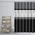 thumbnail image 5 of Extra Long 72"x84" Black and Gray Ombre Shower Curtain Modern Mid-Century Geometric Bathroom Curtain Abstract Moroccan Waterproof Bath Curtain with Hooks Machine Washable for Bathroom Decor, 5 of 6