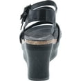 thumbnail image 4 of Pierre Dumas Hester-12 Women's Vegan Leather Double-Buckle Rounded-Toe Wedge Sandals, 4 of 7