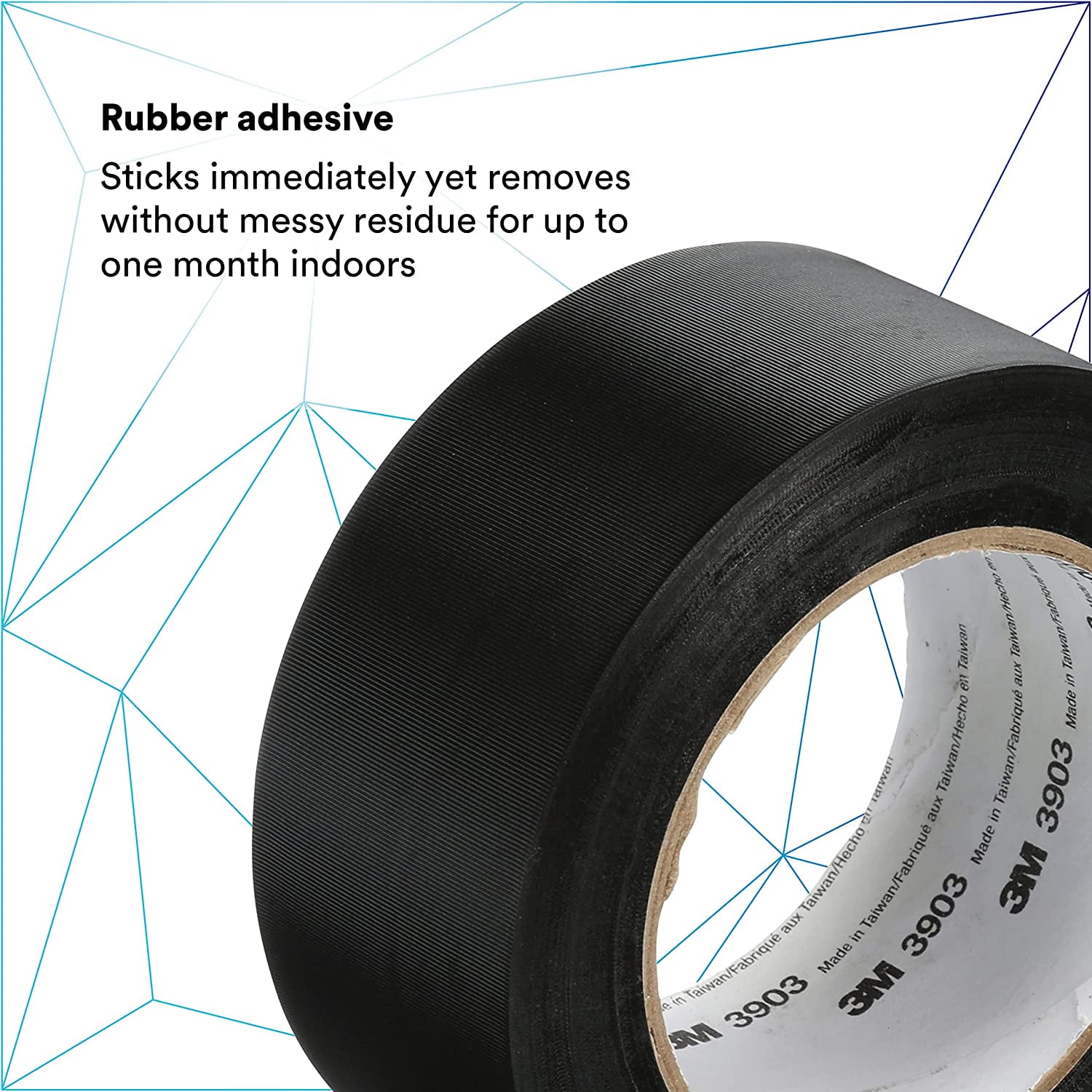 Vinyl Duct Tape 3903, Black, 2 in x 50 yd x 6.3 mil