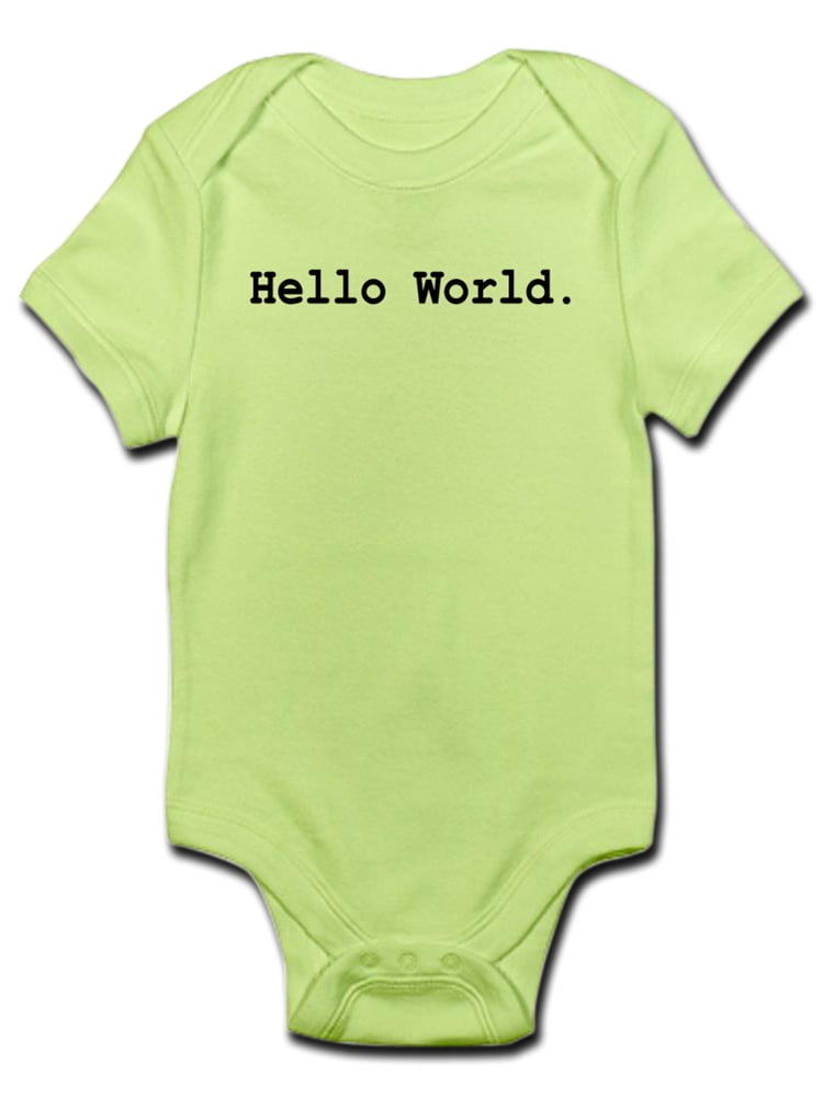 hello world baby booties