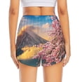 thumbnail image 4 of Xecao's Cherry Blossoms for a double-layer running short for women, perfect for gym, tennis, and more, featuring a convenient pocket., 4 of 9