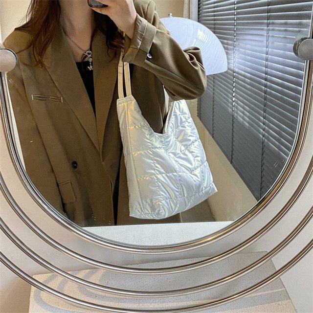 Fashion Shoulder Bag Large-capacity Cotton Padded Shoulder Handbags Solid Travel