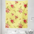 thumbnail image 1 of Rose Tapestry, Old Fashioned Pattern Feminine Romantic Bouquets Corsage on Dotted Backdrop, Fabric Wall Hanging Decor for Bedroom Living Room Dorm, 5 Sizes, Yellow Coral Green, by Ambesonne, 1 of 1