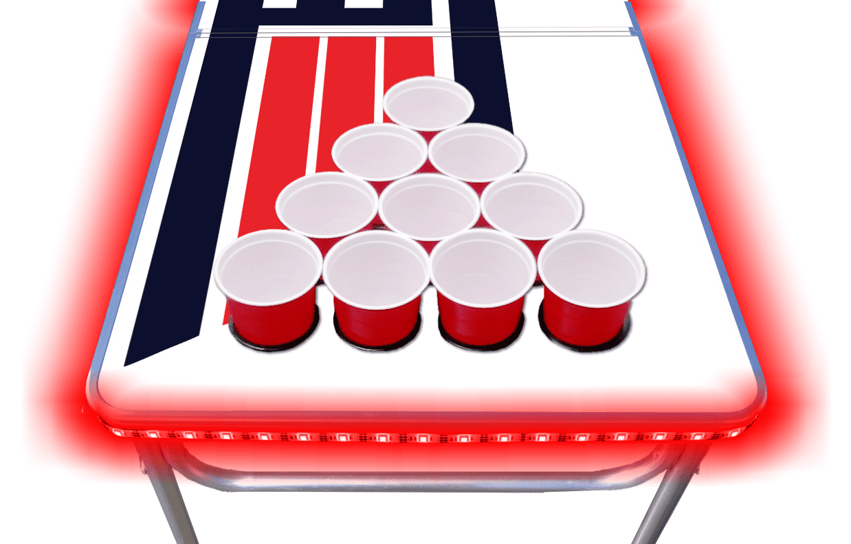 8-Foot Professional Beer Pong Table w/ Cup Holes & LED Glow Lights - Top Pong Edition