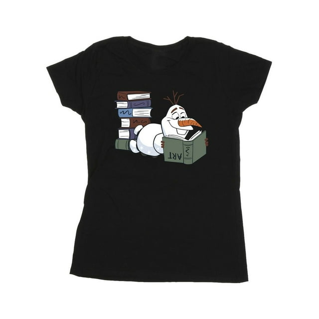 Frozen II T-Shirt en Coton pour Femmes Olaf Lisant