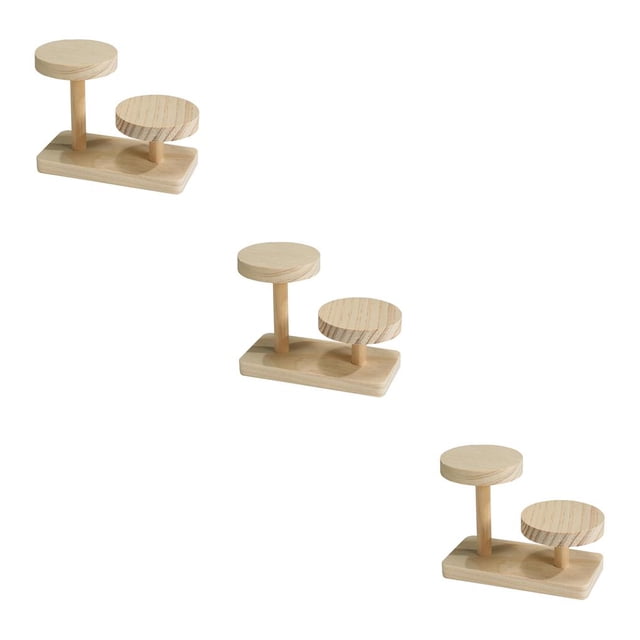 Maytalsory 1/2/3/5 Rustic Wooden Display Risers Functional Storage Stand for Jewelry Figurines Glasses Style A 3PCS