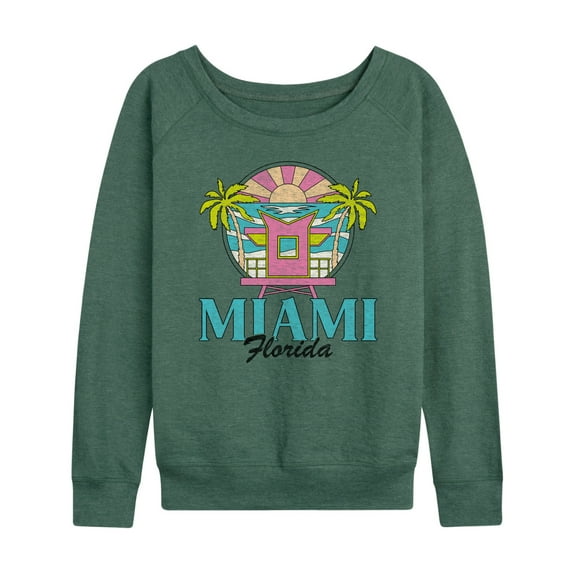 Instant Message - Miami Florida - Women's Lightweight French Terry Long Sleeve Shirt