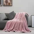 thumbnail image 5 of Mellowdy Extra Thick Hearty Plush Blanket - 500GSM Queen Warm Blanket for Winter, Fall, Couch, Bed (Brushed Pink, 90x90 inches), 5 of 9