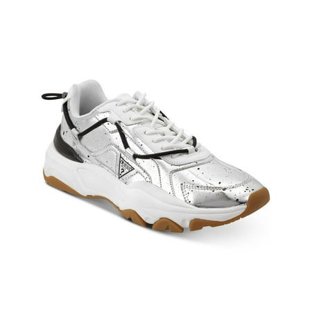 

GUESS Mens Gray Cushioned Reflective Round Toe Lace-Up Athletic Sneakers 11