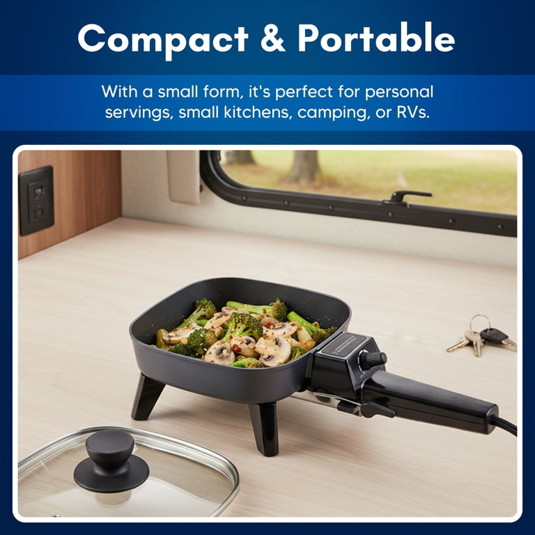 Elite Gourmet 7" Portable Electric Skillet with Removable Handle photo 6