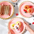 thumbnail image 5 of Tutuviw 20 Pcs 9 in Pink Scalloped Paper Plates with Gold Foil, Disposable Paper Party Plates, Decorative Paper Plates for Cake Dessert Birthday Baby Shower Wedding Party Supplies, 5 of 8