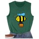 thumbnail image 4 of Moda casual mujer sin mangas impreso damas o-cuello tops chaleco camiseta Pompotops  lopia989870, 4 of 6