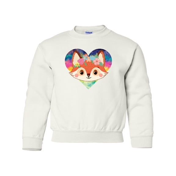 Inktastic Fox Lover Heart Cute for Girls Youth Sweatshirt