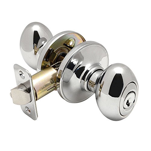 Designers Impressions Polished Chrome Single Cylinder Deadbolt - KW1 Keyway, Adjustable Latch, Free Keying Alike