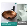 thumbnail image 3 of Bathroom Vanity Bathroom Artistic Tempered Glass Vessel Bathroom Sink with Pop-up Drain, Brown Tempered Glass Vanity Round Bowl (no Faucet),Bathroom Vanity Set, 3 of 10
