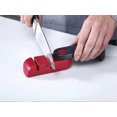thumbnail image 2 of Compact Steel Blade Knife Sharpener - Compact Kitchen Knife Sharpener - Gray and Red, 2 of 5