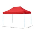 thumbnail image 2 of lios Innova | Toldo Plegable Rojo 3x4.5 Carpa para Exteriores Resistente al Clima, Impermeable, Estructura de Hierro y Tela Oxford 600D., 2 of 9