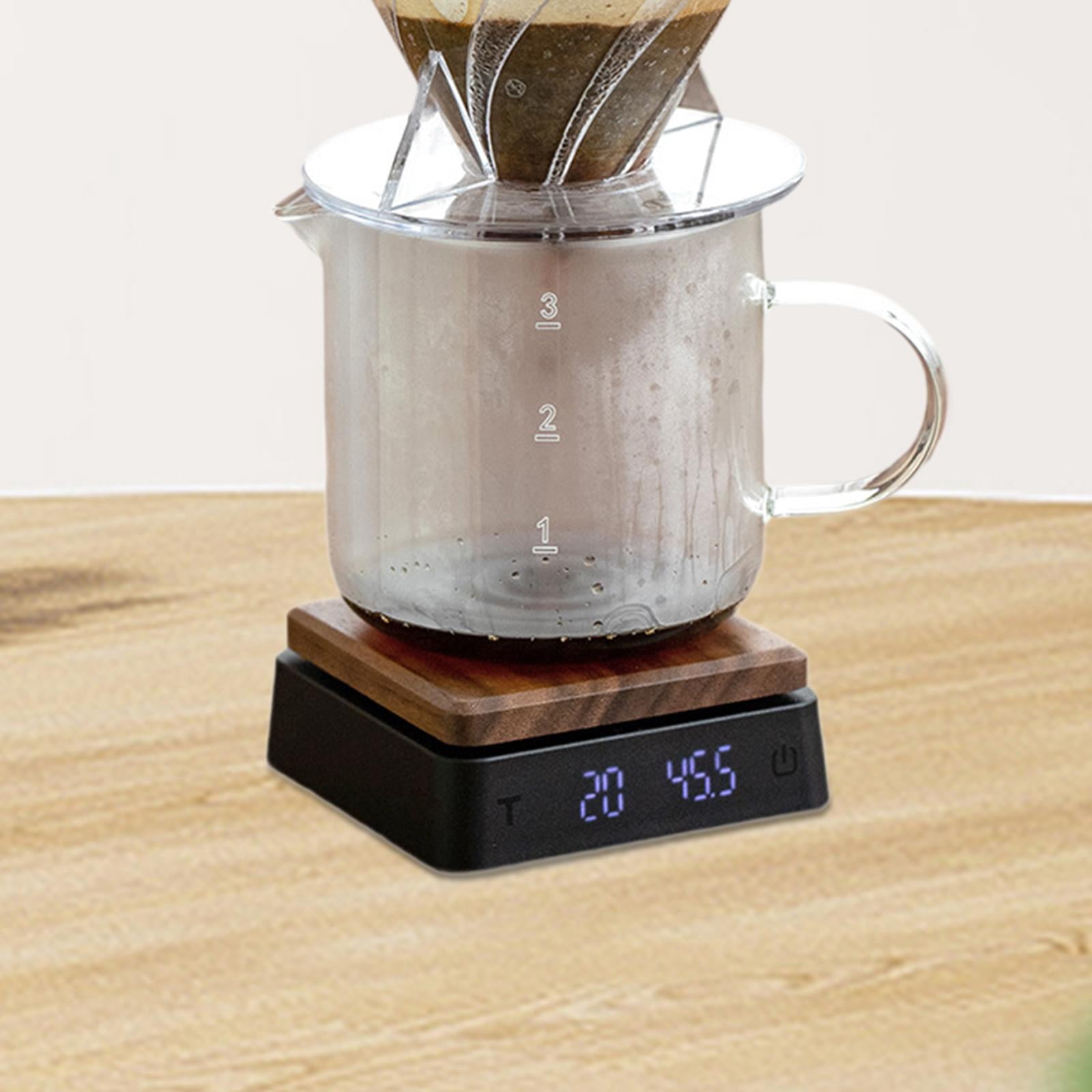 TISHITA Coffee Scale with Timer Electronic Weighing Scale Portable Save Space Compact Kitchen Coffee Scale Espresso Scale for Kitchen Black