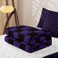 thumbnail image 5 of Erosebridal Purple Buffalo Plaid Zipper Full Size Comforter Sets with Fitted Sheet and 2 Pillowcases,Minimalist Geometric Art Zipper Bedding Set For Girls,Reversible,4 Pieces, 5 of 7