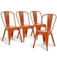 thumbnail image 6 of CL.HPAHKL Dining Chairs Set of 4, Metal Kitchen Chairs 330LBS Weight Capacity, Stackable Indoor Outdoor Chairs for Kitchen Dining Room Café Restaurant Bistro Patio Bar Chairs, Orange, 6 of 7