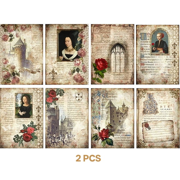 CCOCC 2 Pcs Cute Stickers,Acid-Free Paper Travel Stickers,Retro Look Ideal Scrapbooks Funny Stickers,Style4