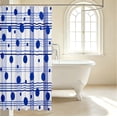 thumbnail image 3 of Manfei Vintage Grid Shower Curtain 72Wx78L,Kawaii Polka Dot Bath Curtain, 3 of 5
