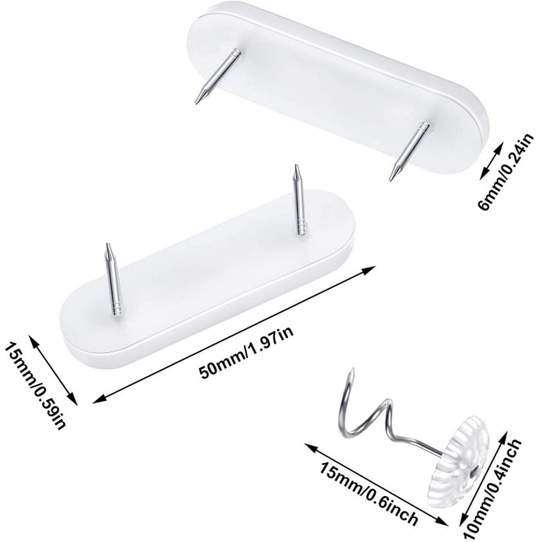 Twist Pins with Clear Heads, Ideas Bedskirt Pins for Holds Bedskirts,  Drapes, Slipcovers and Other Fabric and Materials Securely in Place (100
