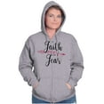 thumbnail image 3 of Breast Cancer Faith Over Fear Fight Zip Hoodie Sweatshirt Women Brisco Brands S, 3 of 6